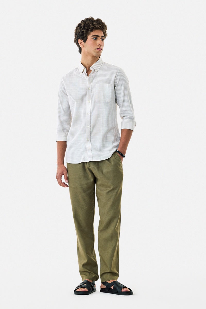 SNITCH Wafty Olive Linen Trousers - Image 5